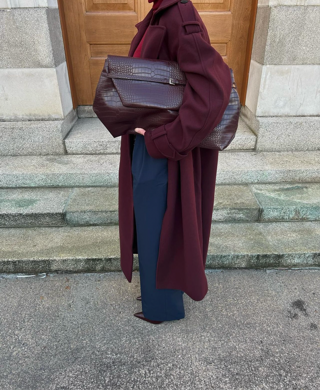 Levoire | Manteau Long Élégant Couleur Bourgogne
