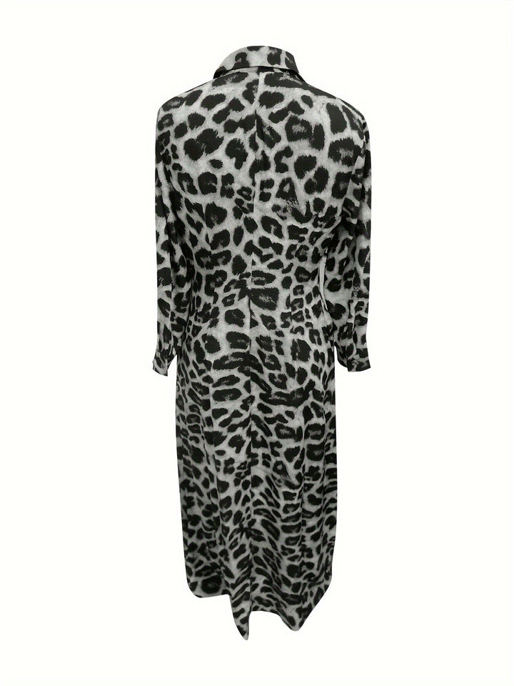 Levoire | Robe Maxi Avec Imprimé Léopard Et Boutons