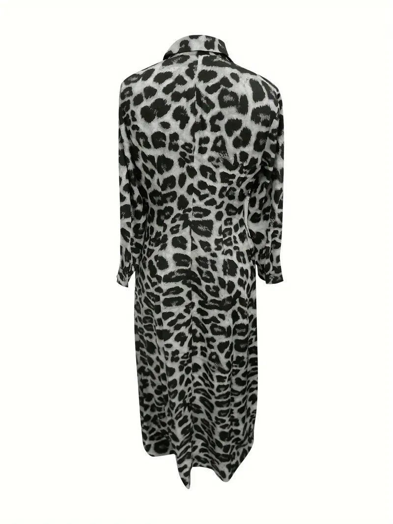 Levoire | Robe Maxi À Motif Léopard Et Boutons