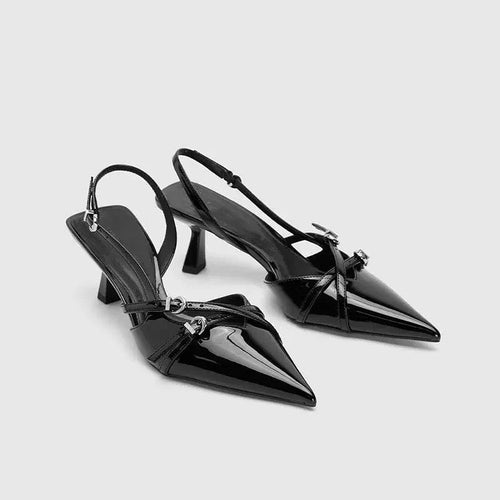 Levoire | Escarpins En Vernis Noir À Brides