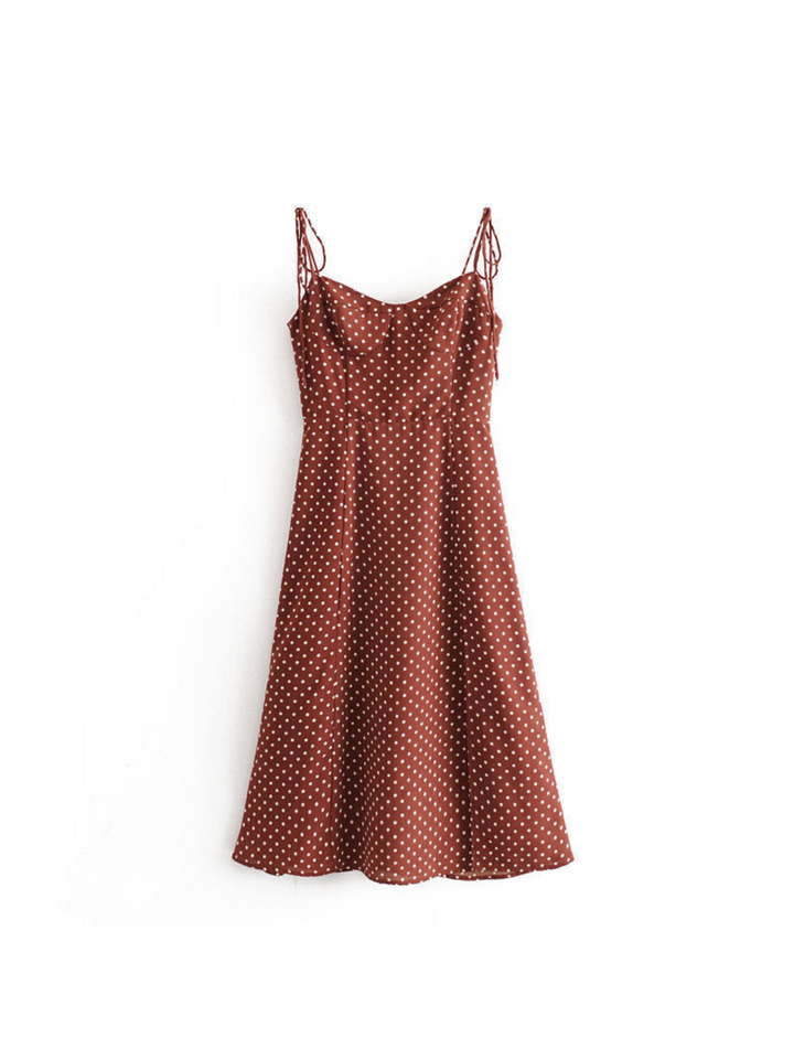 Levoire | Muse Pois Longue Robe Motif de piste