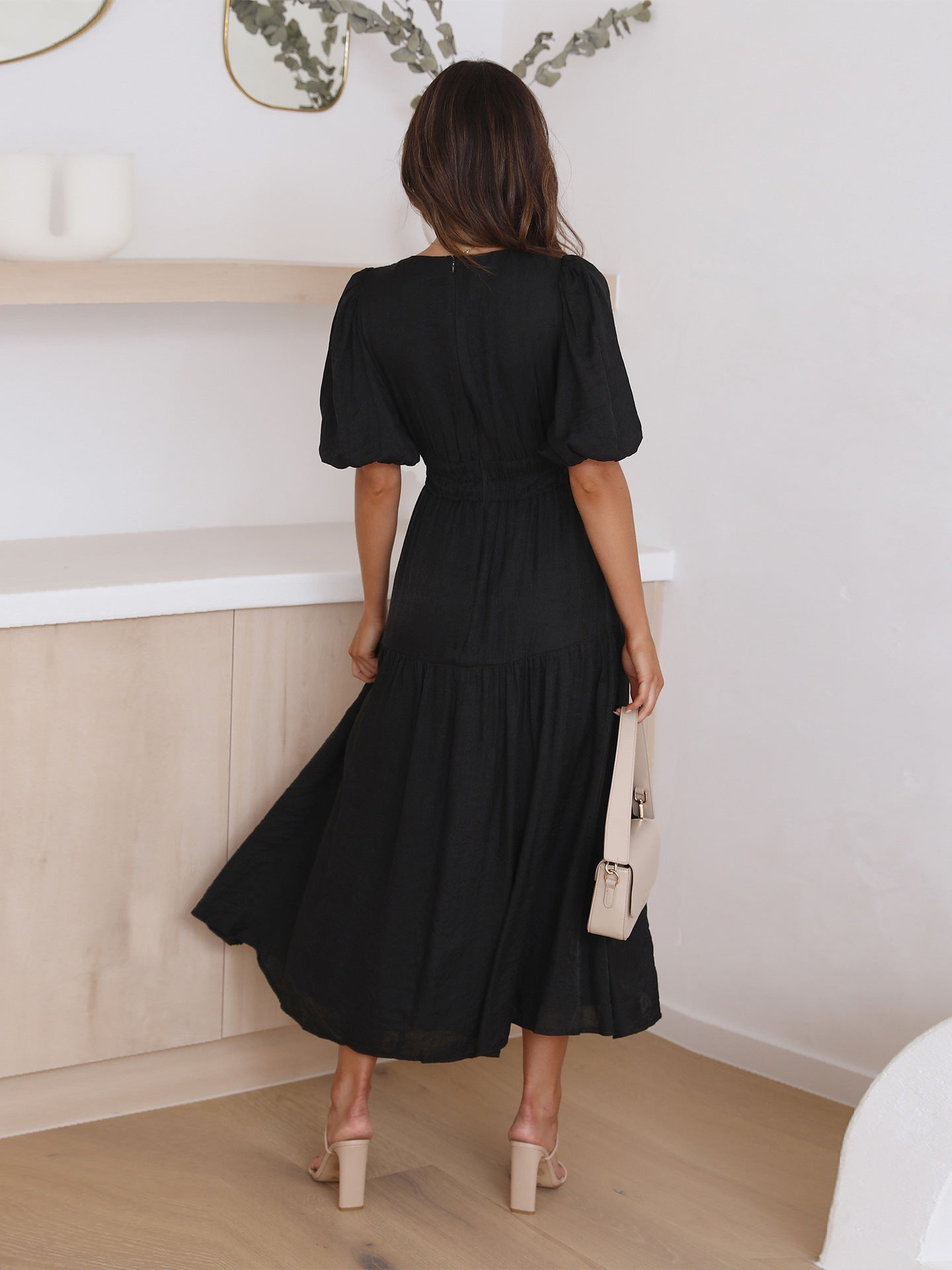 Levoire | Robe Avec Décolleté En V Et Manches Bouffantes