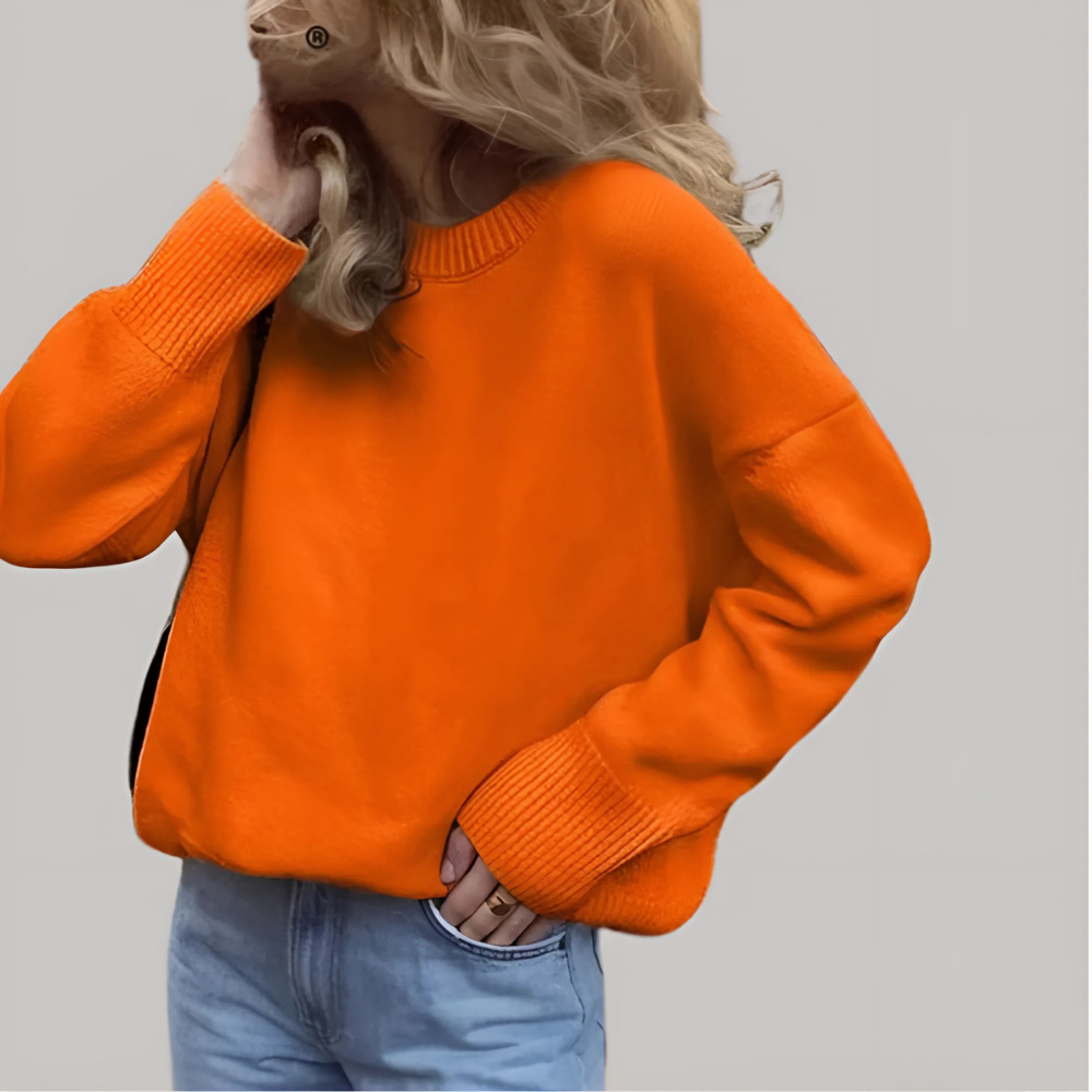 Levoire | Pull En Tricot Surdimensionné Élégant Pour Femmes Orange Taille unique