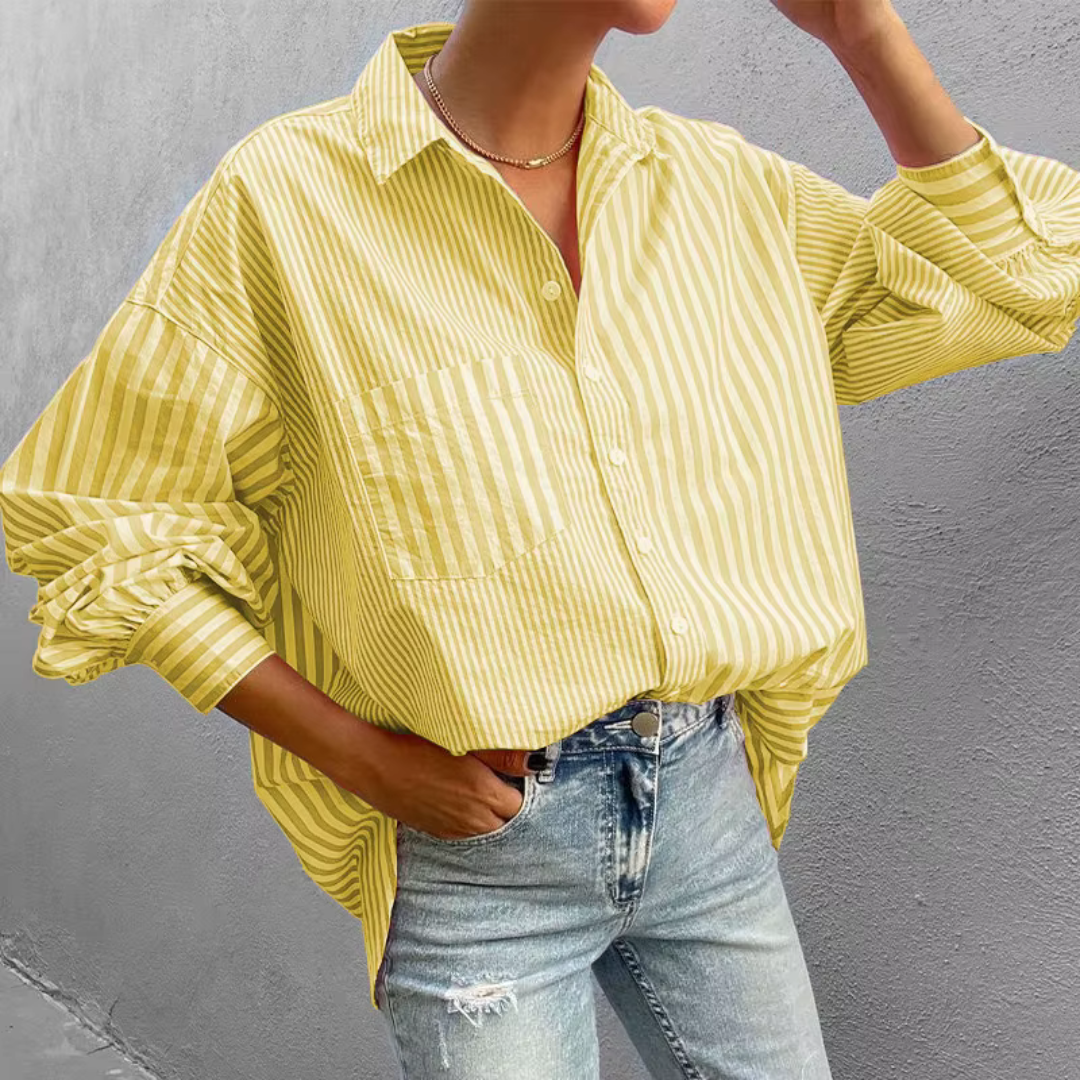 Levoire | Taille Plus Grande Chemise Au Printemps Jaune