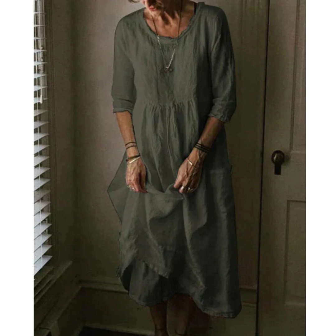 Levoire | Robe d'été midi décontractée pour femmes Vert foncé