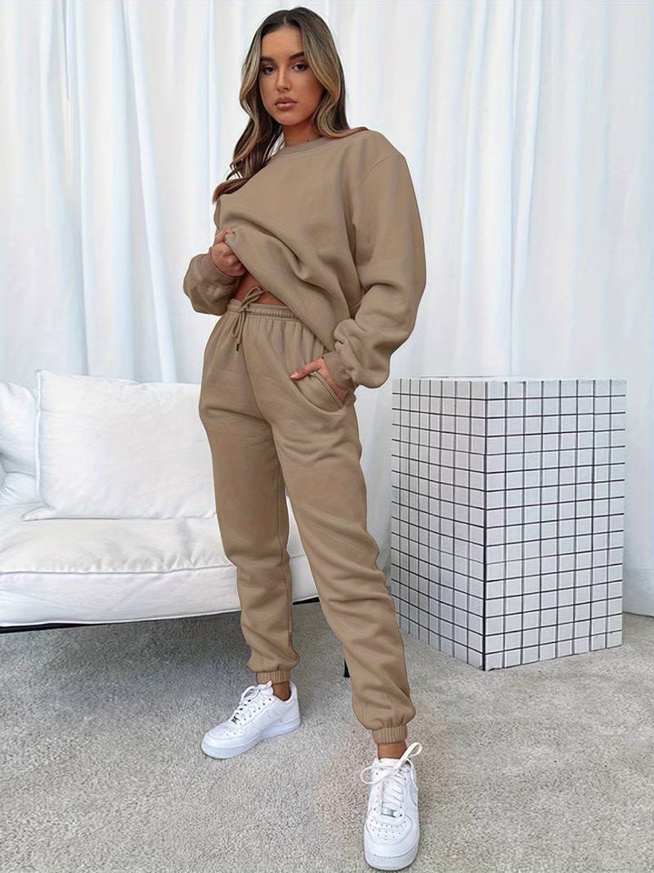 Levoire | Haut À Manches Longues Et Ensemble De Pantalon Deux Pièces Khaki