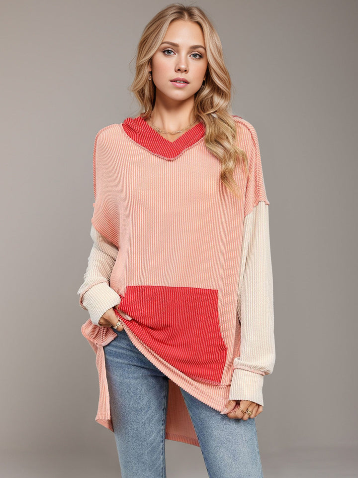 Levoire | Double Take Contrast Hoodie T-shirt à manches longues
