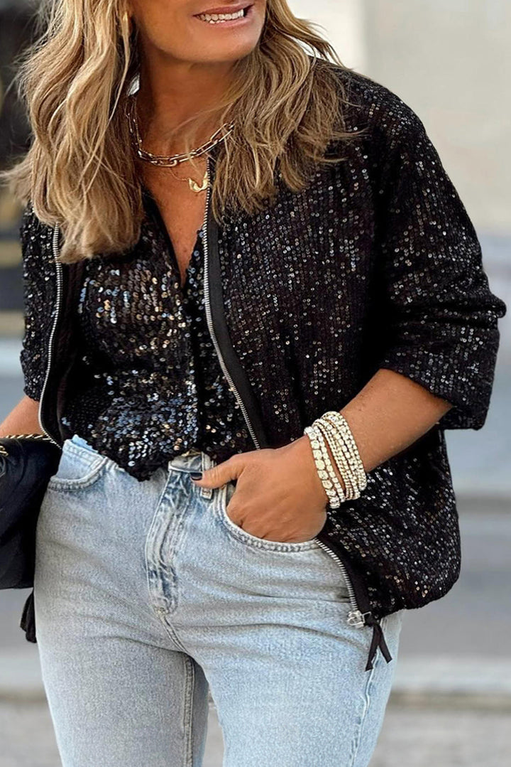 Levoire | Veste À Paillettes Noire