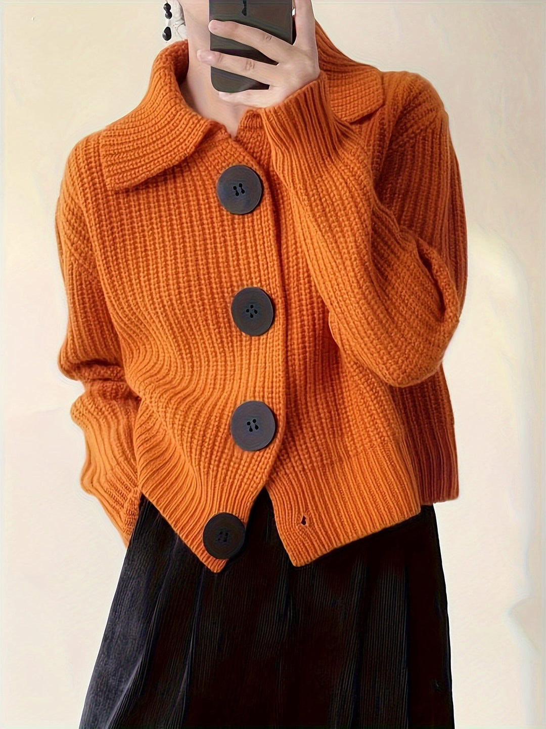 Levoire | Gilet En Tricot Côtelé Avec Coupe Décontractée Orange Taille unique