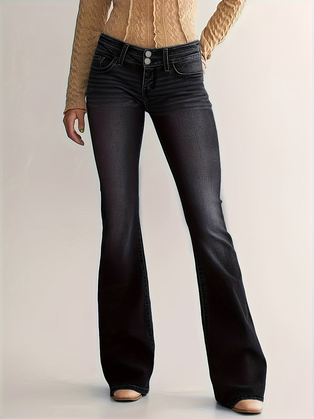 Levoire | Pantalon En Jean Élargi Confortable À Double Boutonnage