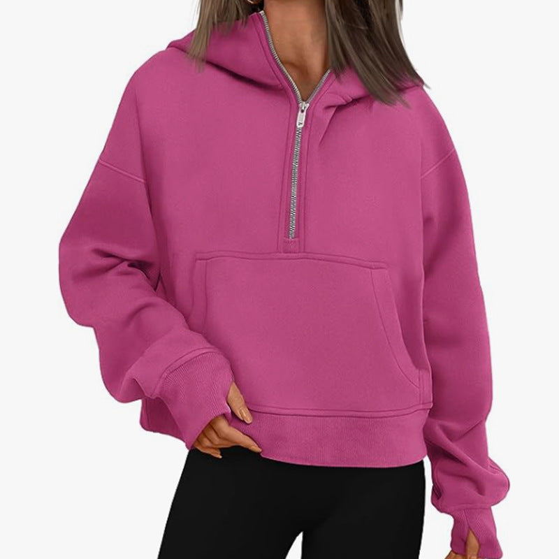 Levoire | Sweatshirt Fermeture Éclair Automne Rose rouge