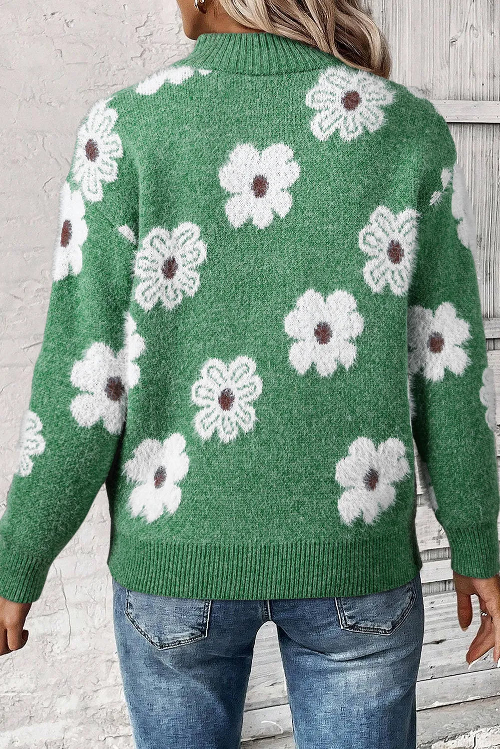 Levoire | Pull À Col Zippé Floral À Manches Longues