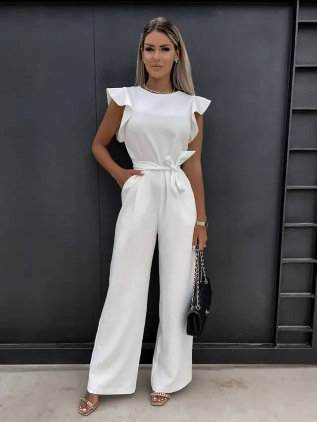 Levoire | Élégant Et Confortable Jumpsuit Blanc