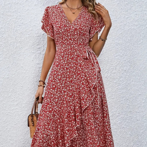Levoire | Robe Enveloppante Féminine Avec Motif Floral