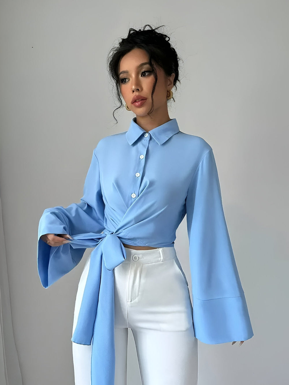 Levoire | Crop Top Avec Lien Et Manches Cloche