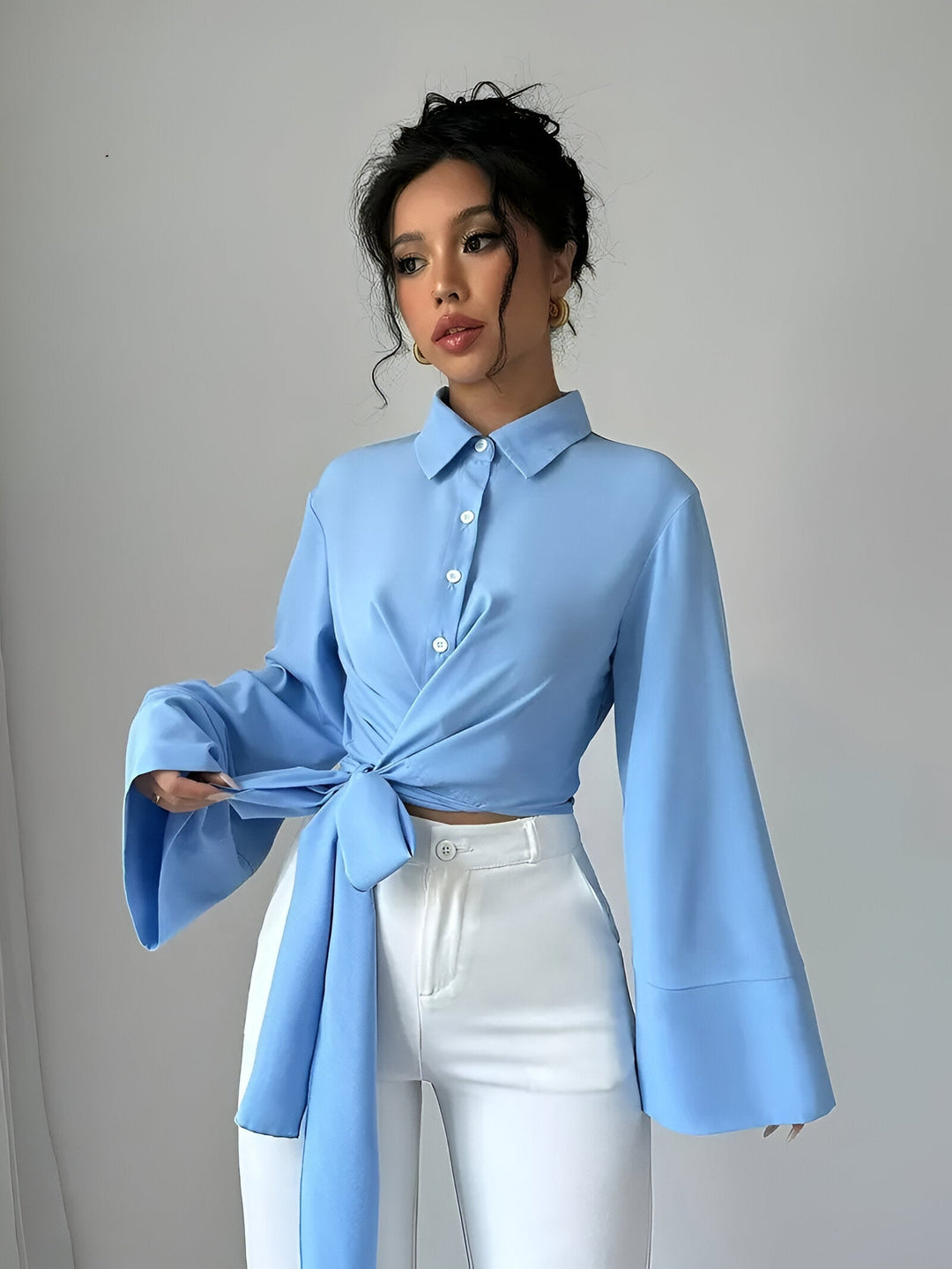 Levoire | Crop Top Avec Lien Et Manches Cloche