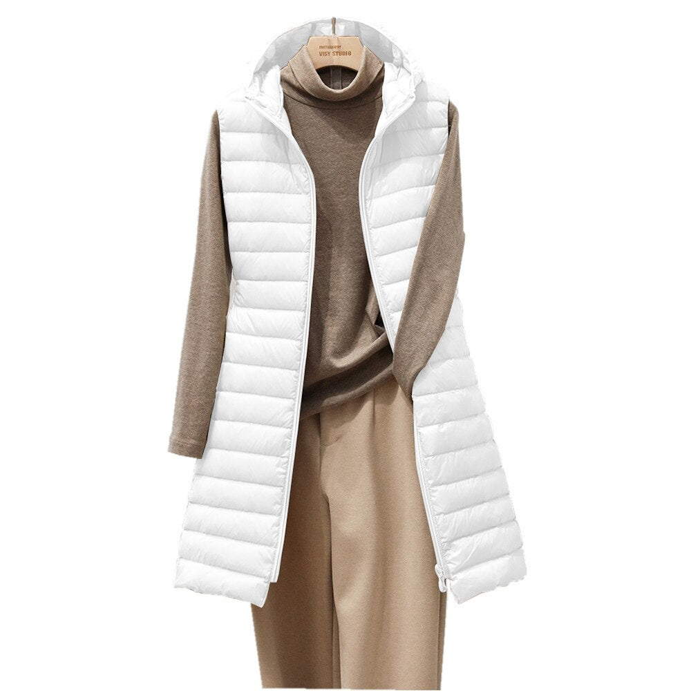 Levoire | Gilet Matelassé Léger Avec Capuche Blanc