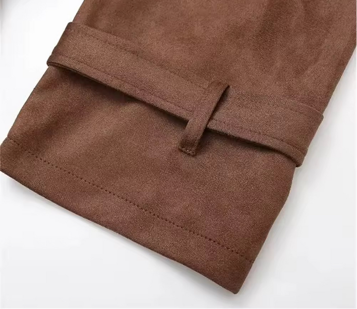 Levoire | Manteau Trench En Daim Plus Long En Brun
