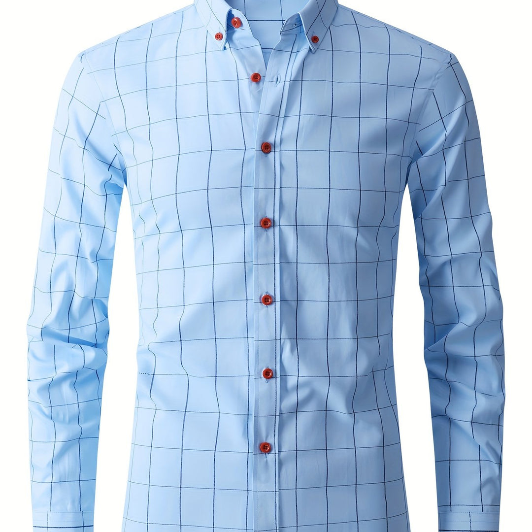 Levoire | Chemise D'Affaires À Carreaux À Manches Longues