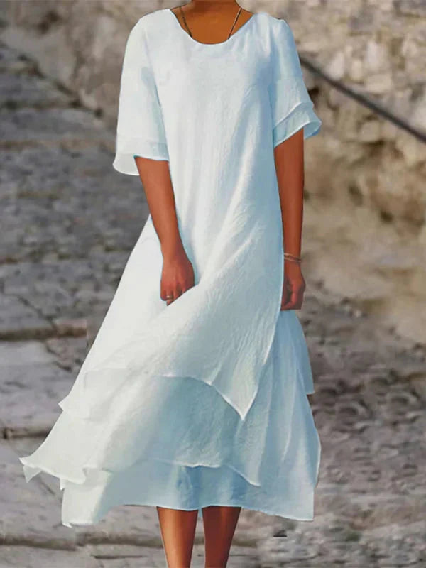Levoire | Élégante Et Chic Robe Fendue Bleu