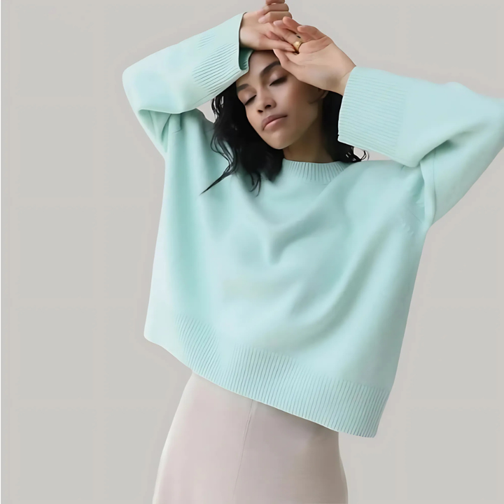 Levoire | Pull En Tricot Surdimensionné Élégant Pour Femmes Bleu turquoise Taille unique