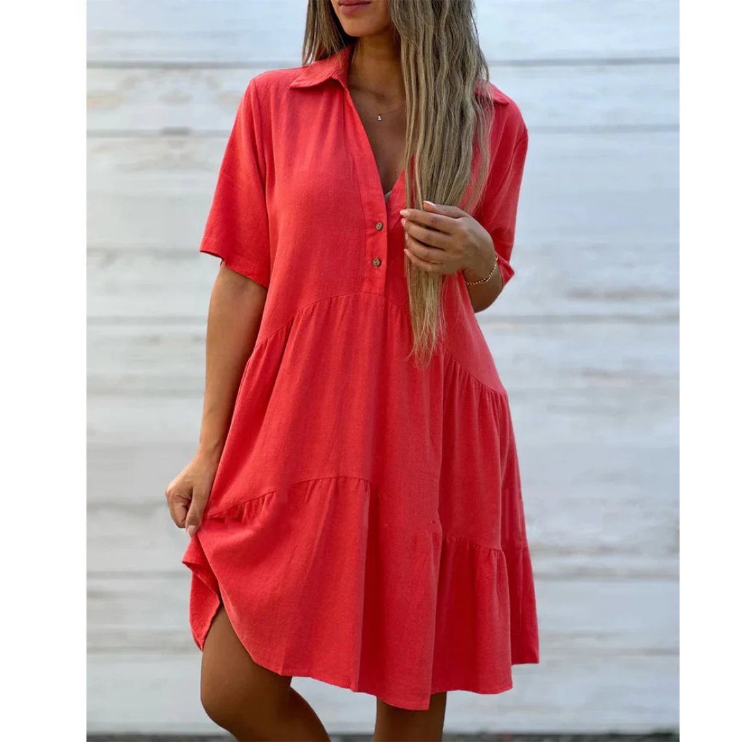 Levoire | Robe Mini Avec Smocks Pour Femmes Rot