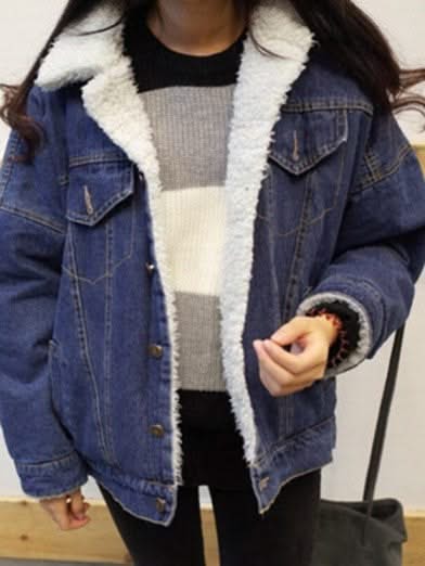 Levoire | Denimu Épais, Doublé En Polaire Pour Femmes Bleu foncé