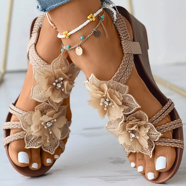 Levoire | Beaux Sandales À Talons Hauts Avec Détails En Fleurs Pour Femmes
