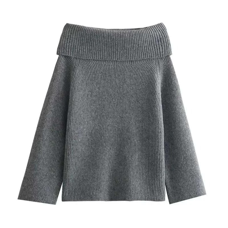 Levoire | Pull Luxe À Épaules Dénudées À Manches Longues Gris