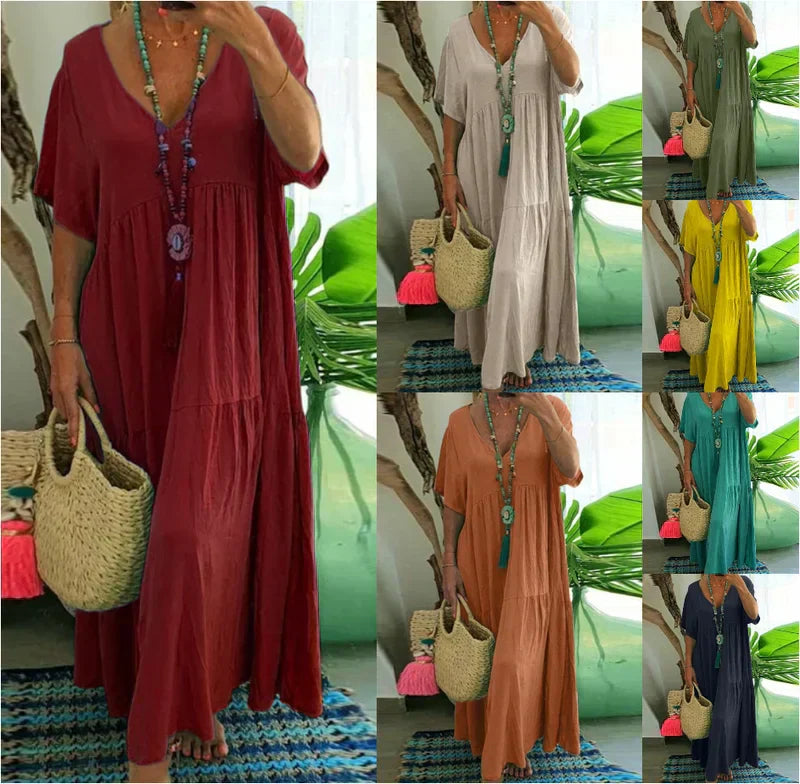 Levoire | Robe longue décontractée pour femmes Rouge