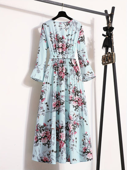 Levoire | Robe Maxi À Motifs Floraux Et À Manches Longues