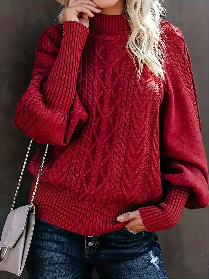 Levoire | Pull Encolure Haute Tricoté Avec Des Épaules Tombantes Rot
