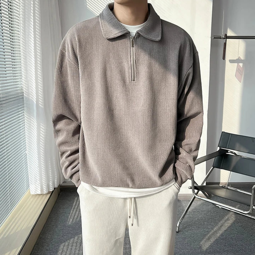 Levoire | Pull Moderne Pour Homme Avec Fermeture Éclair Gris