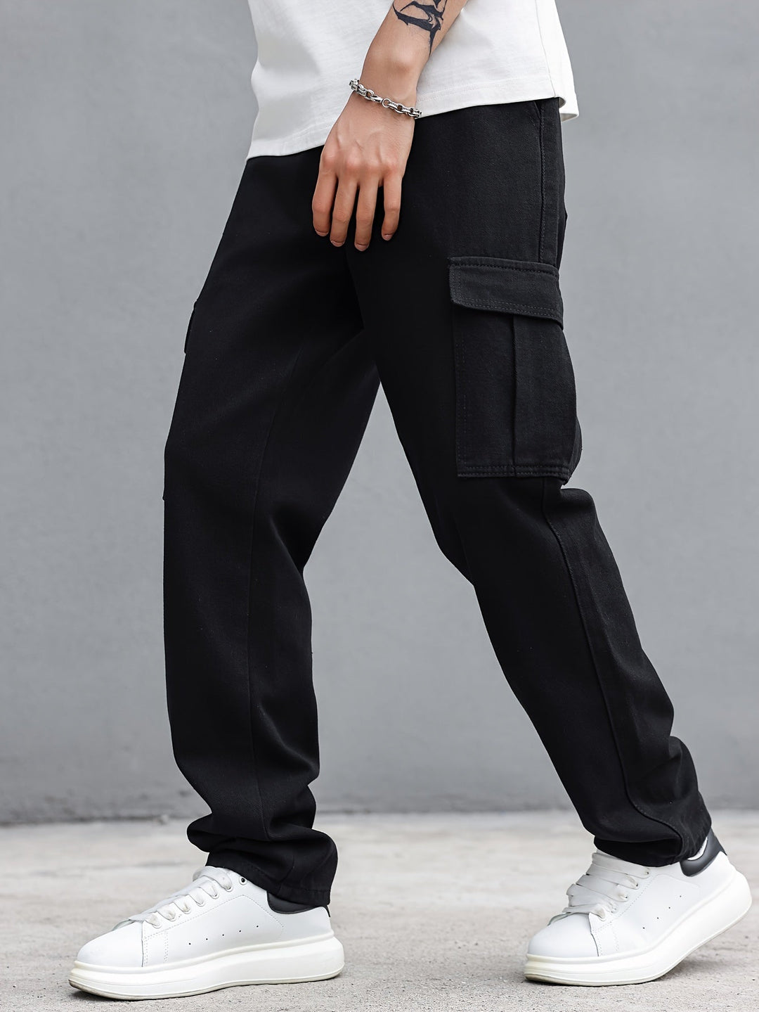 Levoire | Pantalons Baggy Avec Poches À Rabat Noir