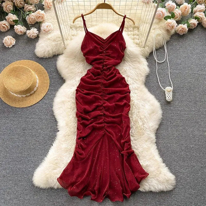 Levoire | Robe ajustée de style western à la taille Rot