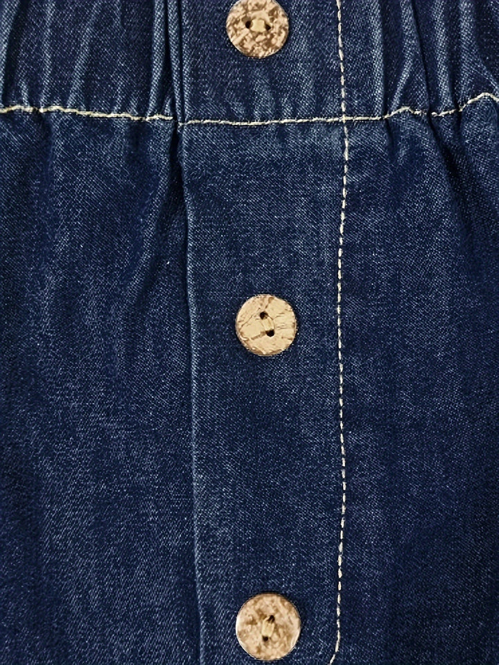 Levoire | Jupe Midi En Denim À Taille Haute Avec Fermeture À Boutons