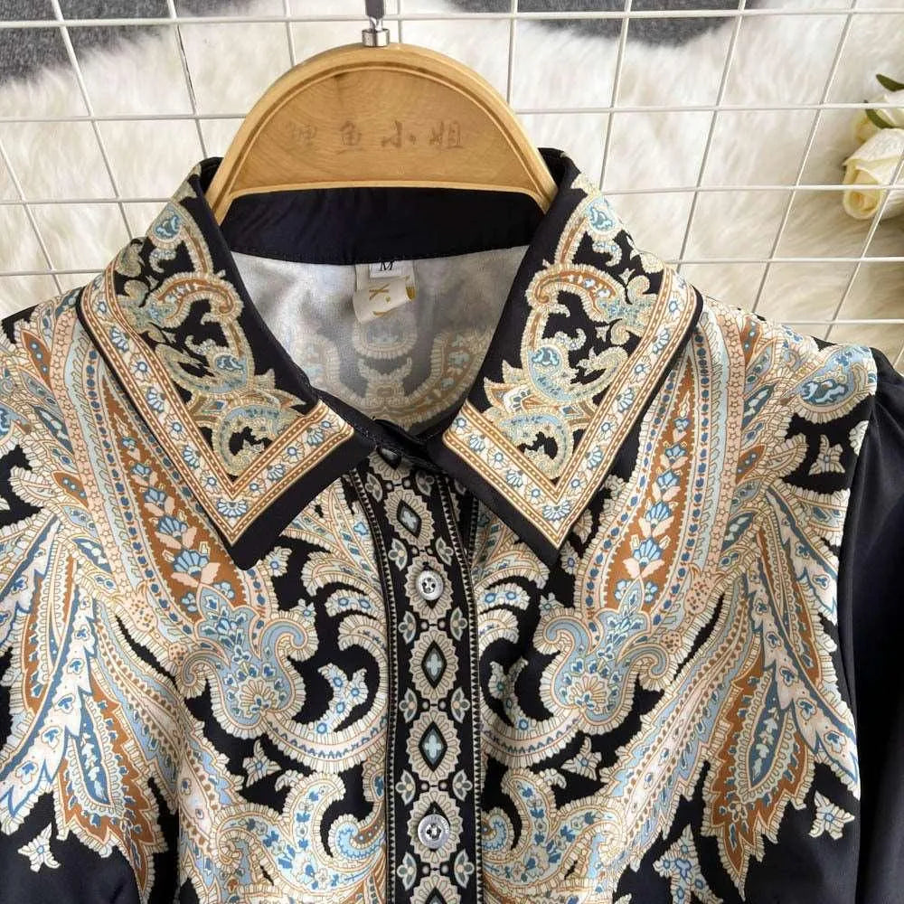Levoire | Polo-t-shirt robe avec imprimé vintage et tempérament