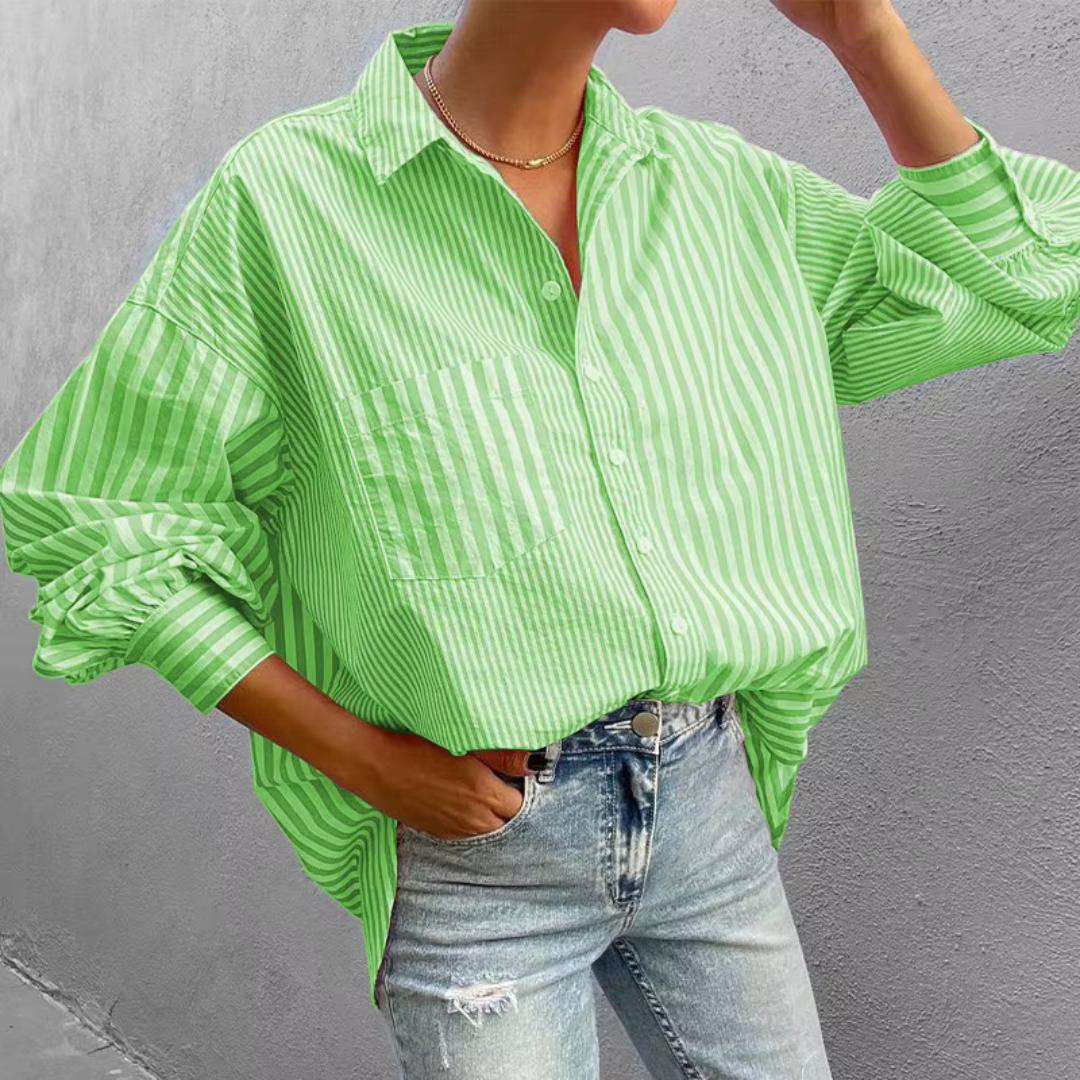 Levoire | Taille Plus Grande Chemise Au Printemps Vert