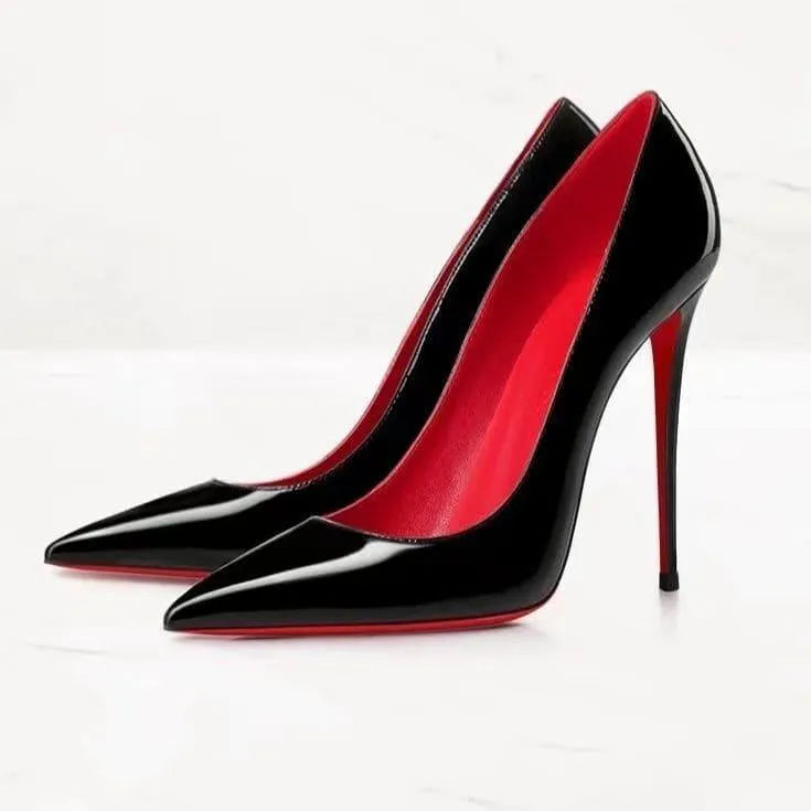 Levoire | Chaussure à talon avec semelle douce Noir 12 cm Rouge décoration