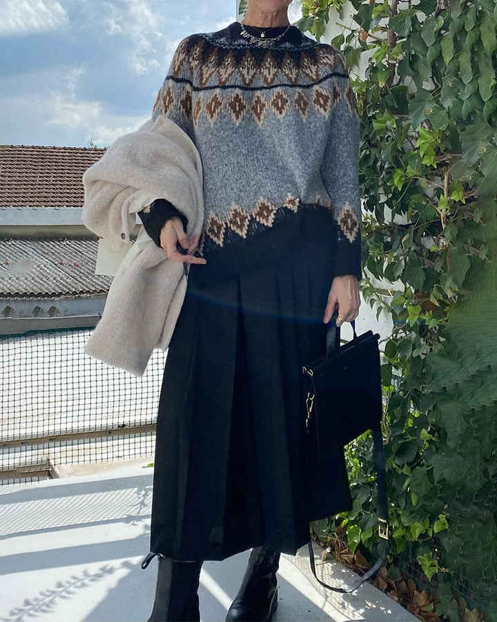 Levoire | Pull Géométrique Élégant à Contraste 2XL
