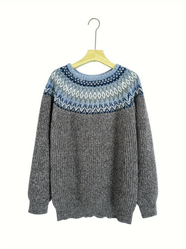Levoire | Pull Avec Motif Géométrique Et Col Rond