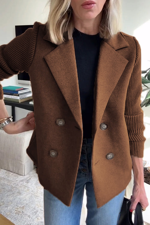 Levoire | Blazer Élégant Avec Des Manches Contrastées Marron foncé