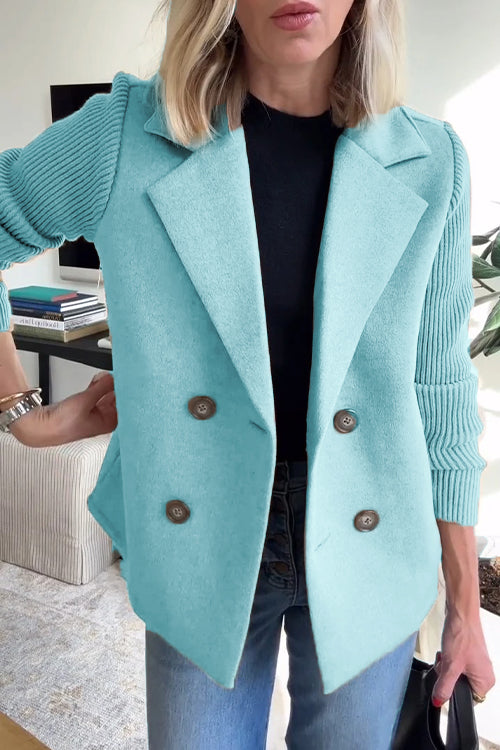 Levoire | Blazer Élégant Avec Des Manches Contrastées Bleu ciel
