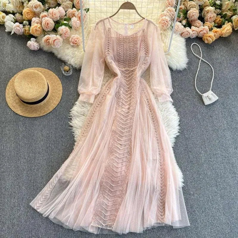 Levoire | Robe élégante en dentelle pour femmes Rosa