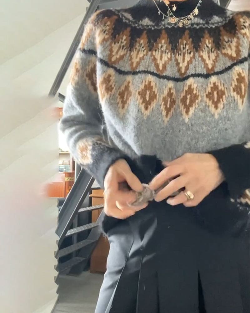 Levoire | Pull Géométrique Élégant à Contraste