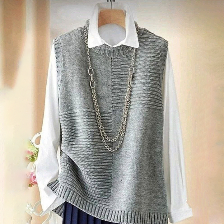 Levoire | Gris Sans Manche Pull Unicolore Gris (Épuisé)