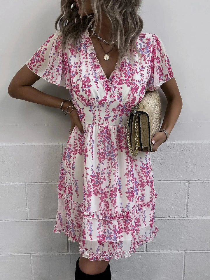 Levoire | Robe d'été légère courte Rose rosaire