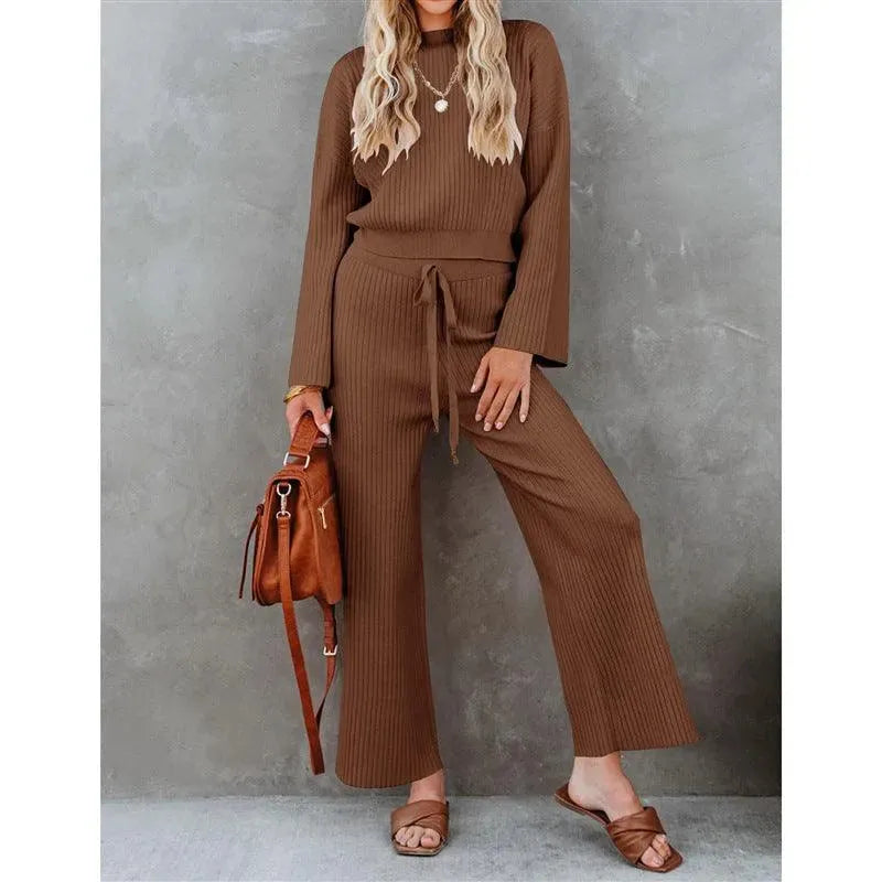 Levoire | Chemise à manches longues et pantalons décontractés amples Braun