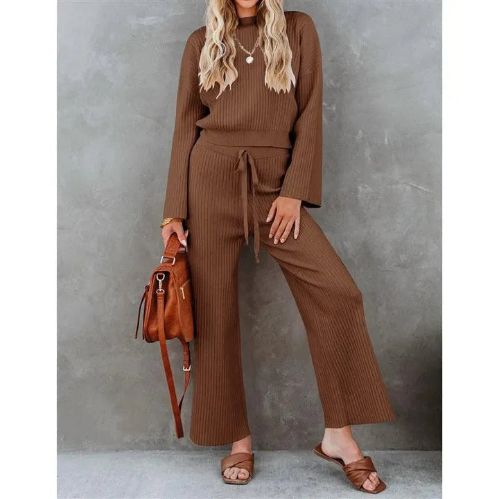 Levoire | Chemise à manches longues et pantalons décontractés amples Braun