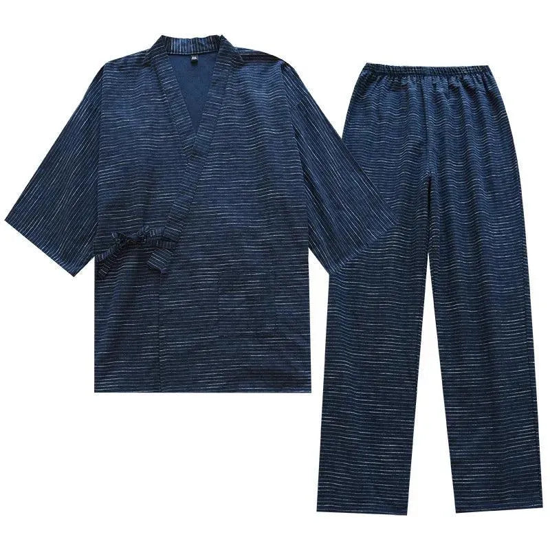 Levoire | Robe kimono rayée en coton léger